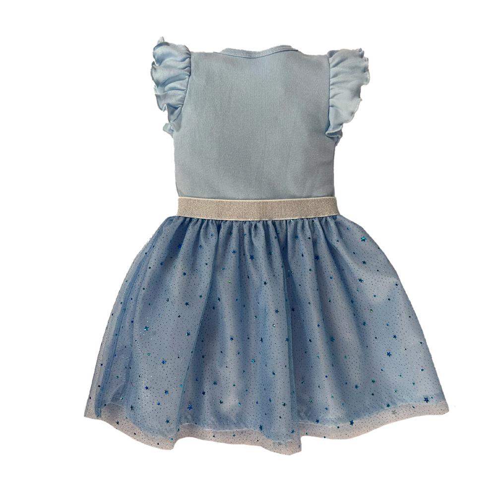 Foto 5 pulgar | Vestido de Algodón Disney Azul con Estampado Elsa