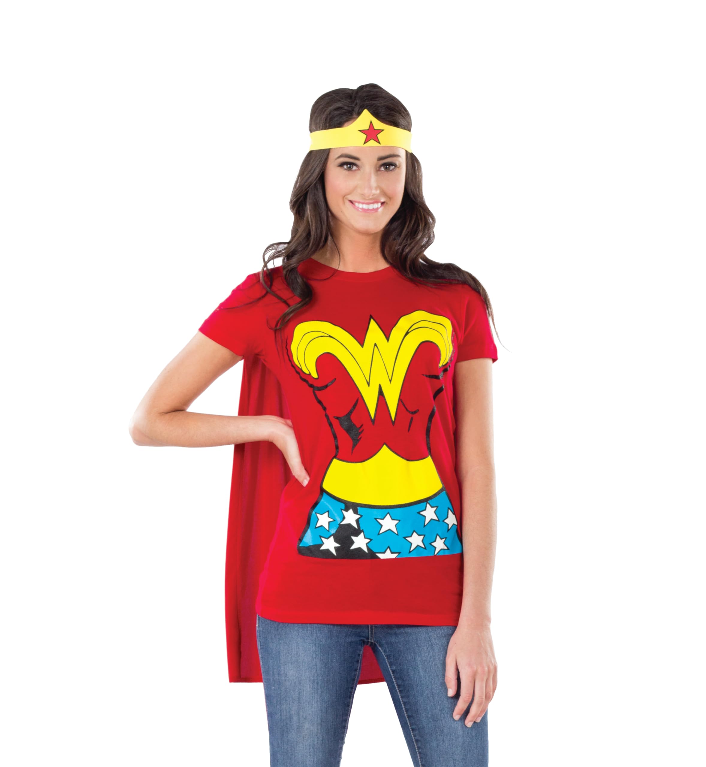 Foto 2 pulgar | Camiseta De Disfraz Rubie's Dc Comics Wonder Woman Con Capa Roja - Venta Internacional.
