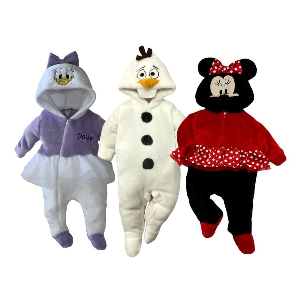 Kit Mamelucos Disney B409 18 Multicolor 3 Piezas Daisy Olaf Minnie