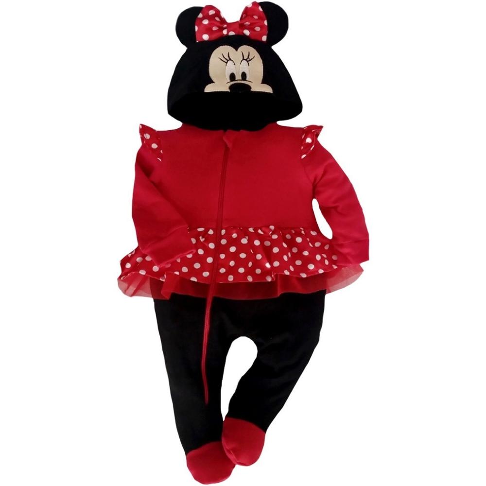 Mameluco Algodón Disney Diseño de Minnie con Gorro Bordado color Rojo