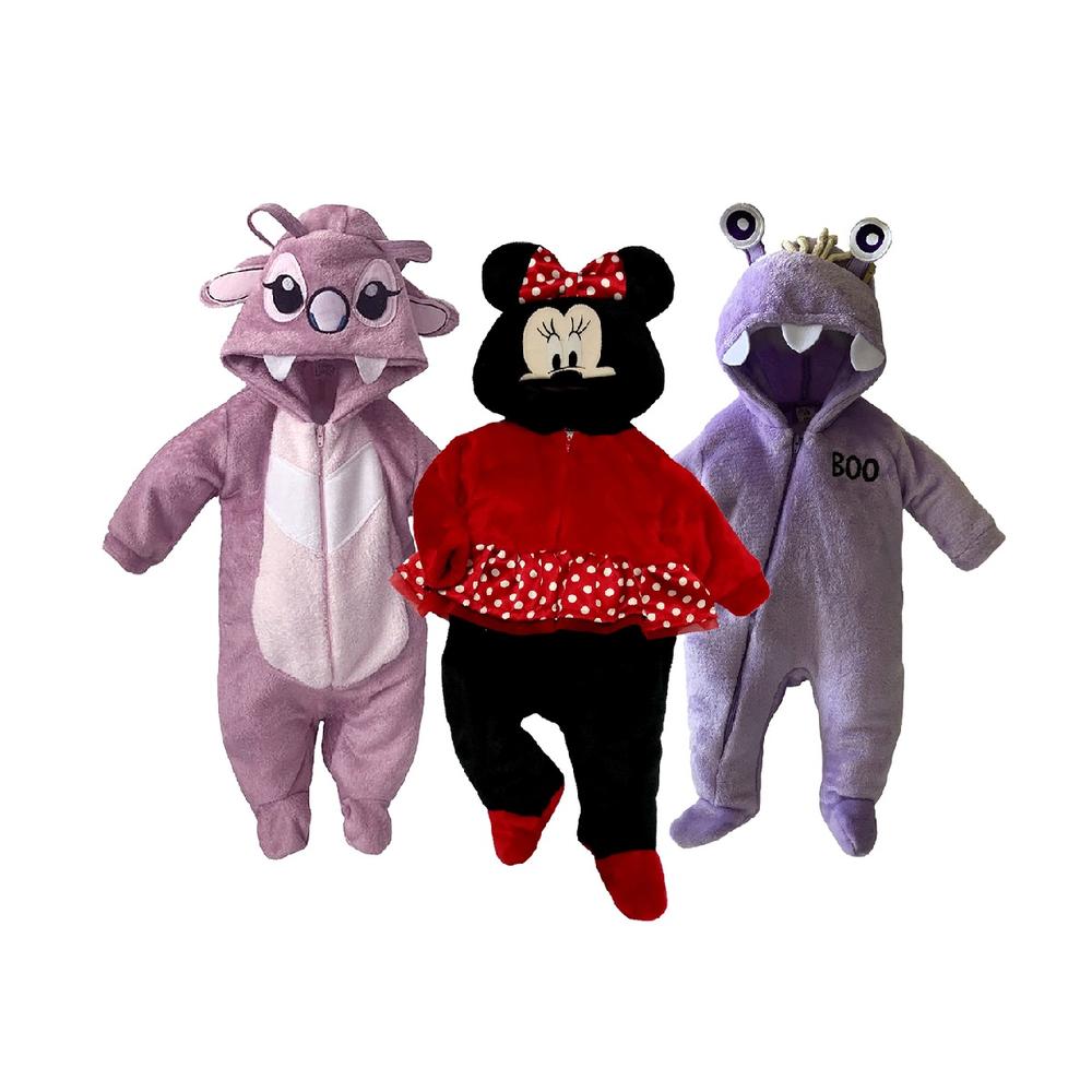 Kit 3 Mamelucos Disney Angel/Minnie Carita/ Boo color Rojo