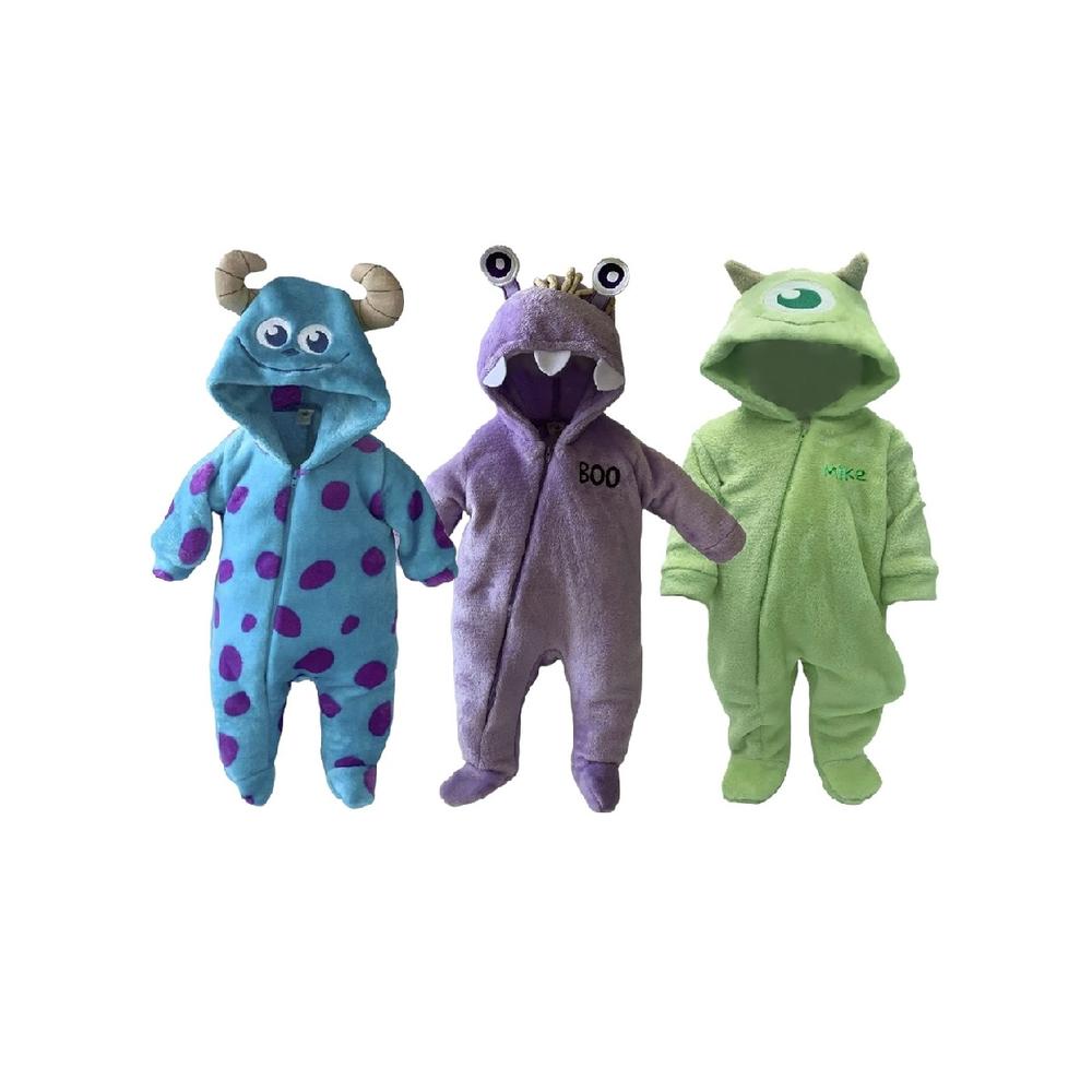 Pack 3 Mamelucos Disney Sulley/Boo/Mike color Púrpura