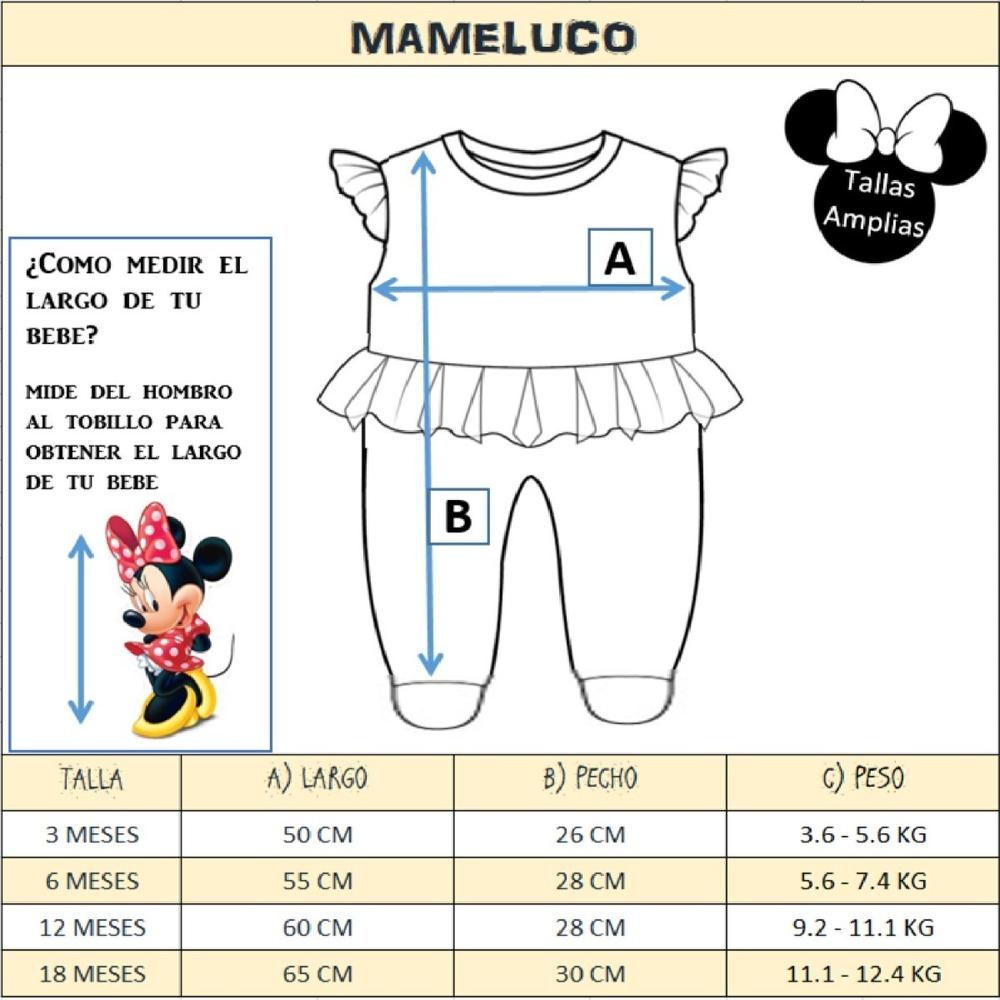 Foto 5 | Mameluco Disney MP0103-6 Gris Minnie Mouse Algodón Bordado