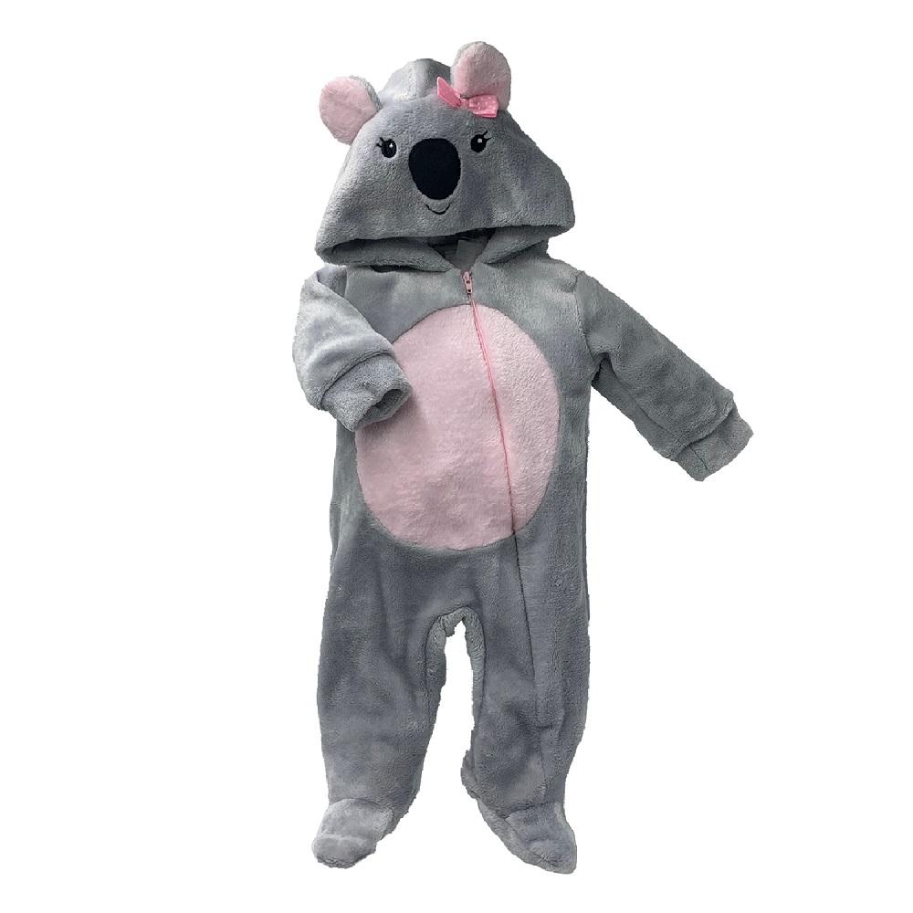 Mameluco Baby Kisses 2344-3 Koala Gris con Gorro Bordado