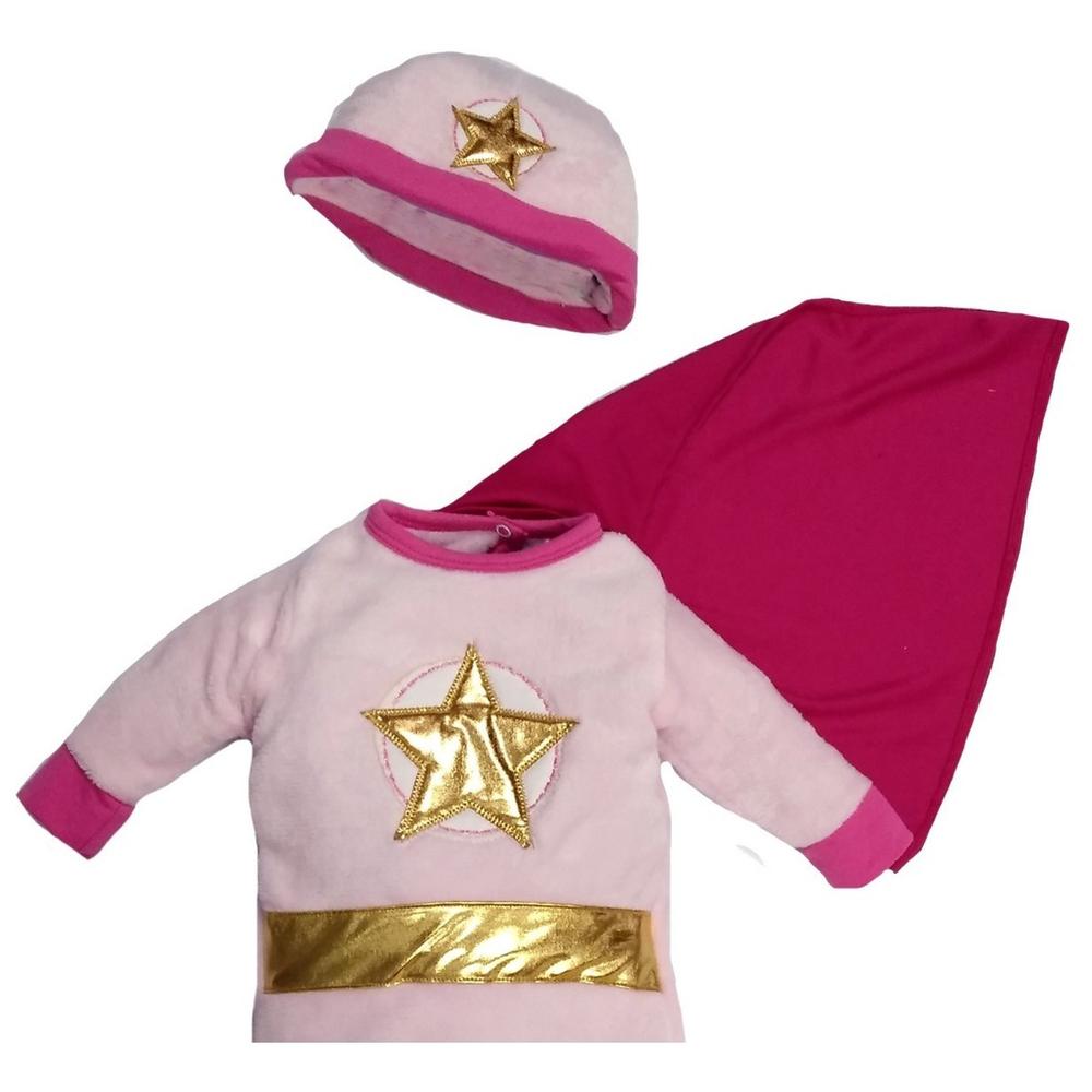 Foto 3 pulgar | Mameluco Baby Kisses Tipo Disfraz con Gorro y Capa Supergirl color Rosa