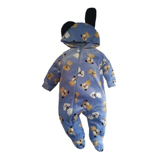 Foto 3 | Kit 2 Mamelucos Kiss Baby Fleece Conejitas y Perritos Azul