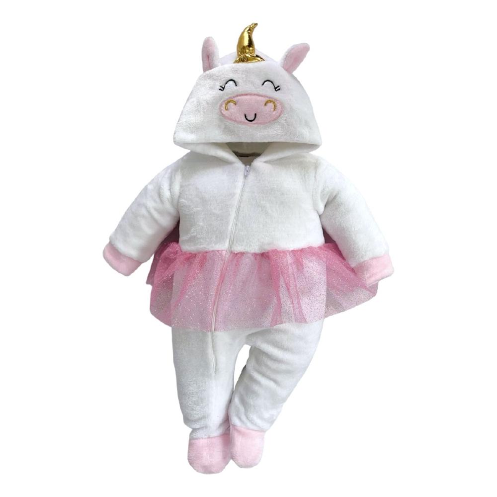 Foto 2 pulgar | Mameluco Baby Kisses 3306-3 Blanco con Gorro Bordado Unicornio