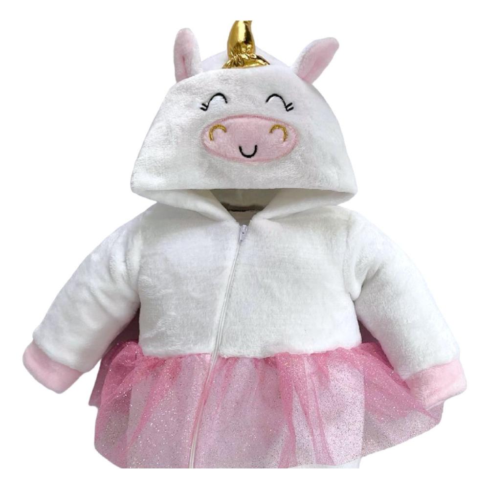 Foto 7 pulgar | Mameluco Baby Kisses 3306-3 Blanco con Gorro Bordado Unicornio