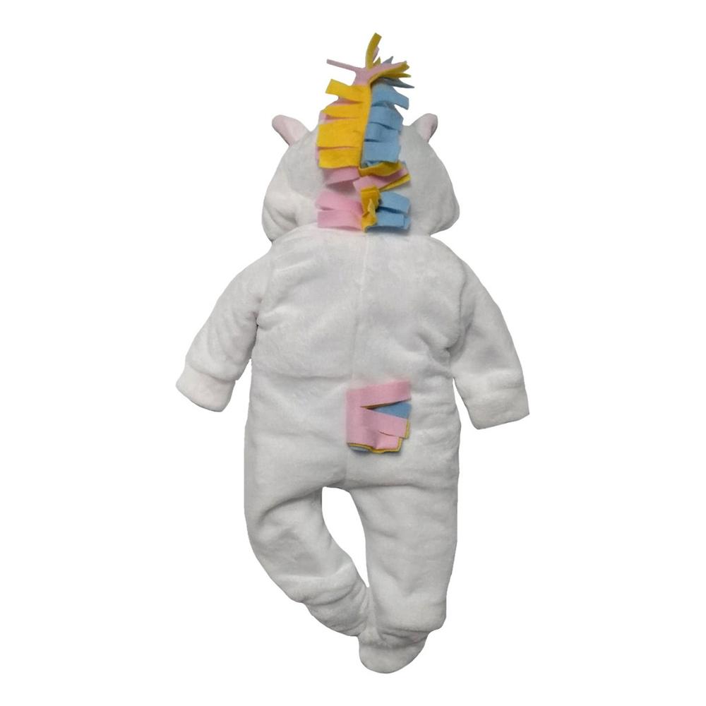 Foto 4 pulgar | Mameluco Baby Kisses Unicornio Blanco con Gorro Bordado