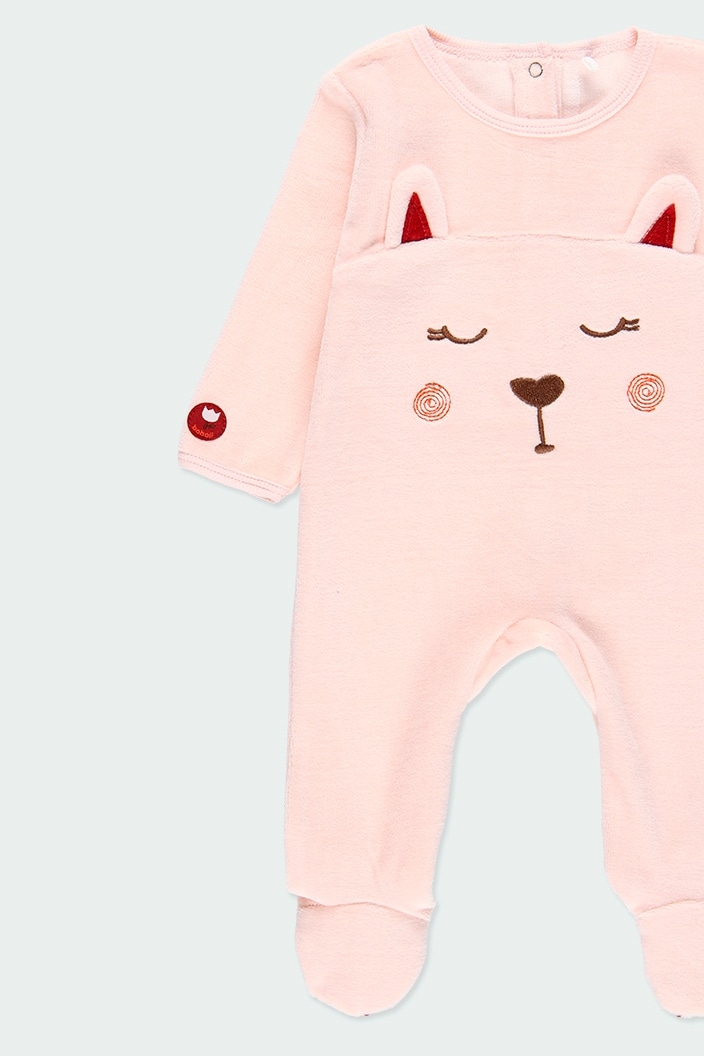 Foto 2 | Mameluco De Terciopelo Bebe Rosa Perrito Boboli