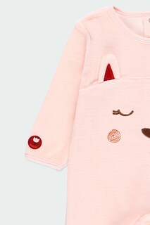Foto 3 | Mameluco De Terciopelo Bebe Rosa Perrito Boboli