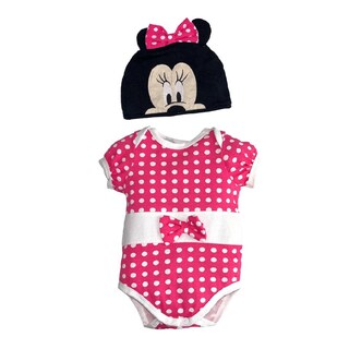 Foto 3 | Kit 3 Piezas Minnie Mameluco Pañalero y Vestido Multicolor