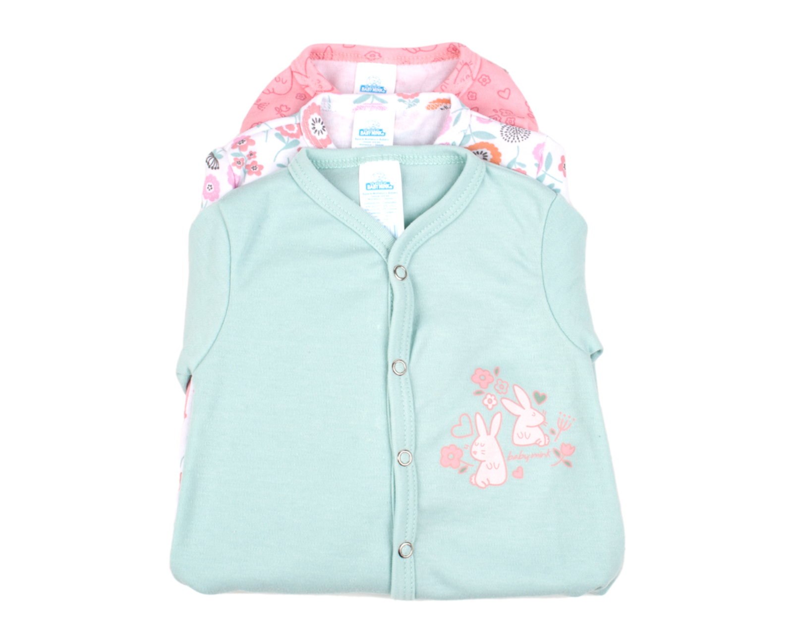 Foto 3 | Set De Mamelucos Con Pies Baby Mink (3 Piezas) Rosa