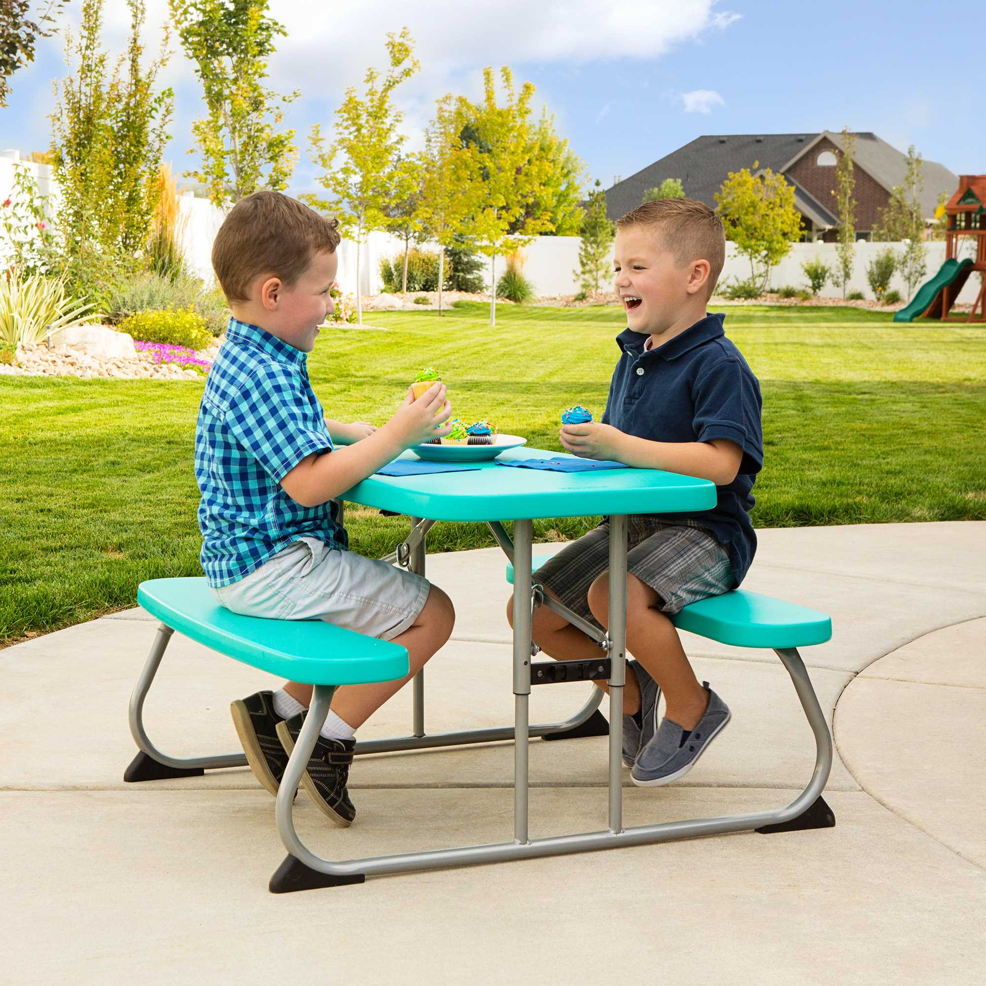 Foto 3 pulgar | Mesa de Picnic para Niños Lifetime color Aqua