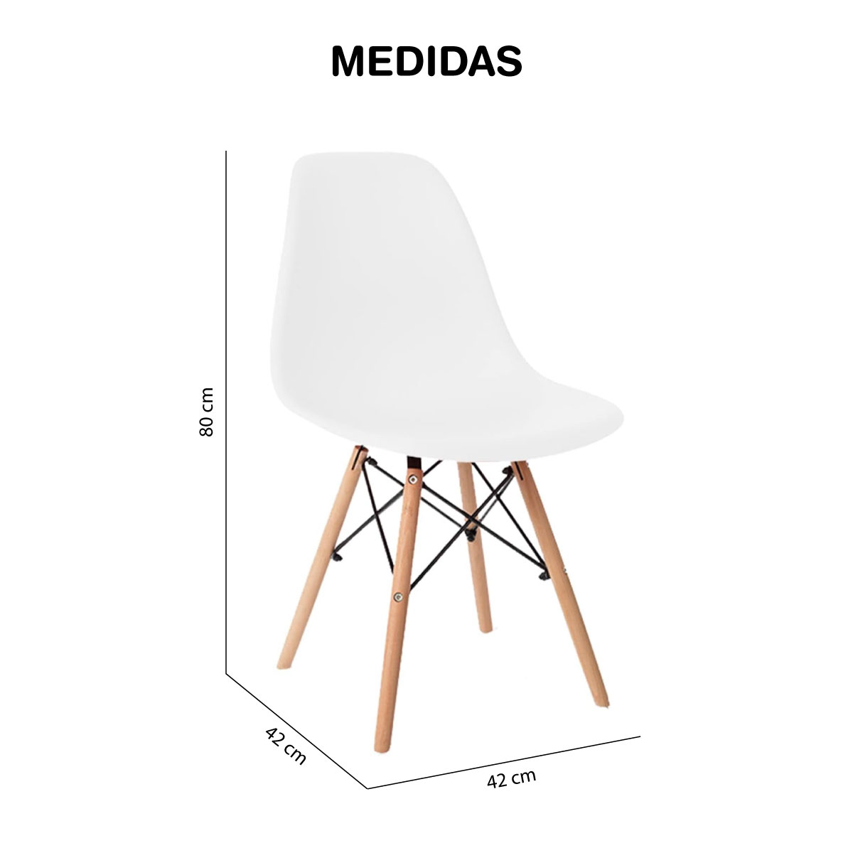 Foto 5 pulgar | Set de Sillas Elly Decor SO-SP1-01 Blanco Tipo Eames 4 Piezas