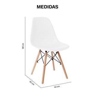 Foto 4 | Set de Sillas Elly Decor SO-SP1-01 Blanco Tipo Eames 4 Piezas
