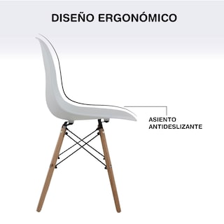 Foto 5 | Set de Sillas Elly Decor SO-SP1-01 Blanco Tipo Eames 4 Piezas