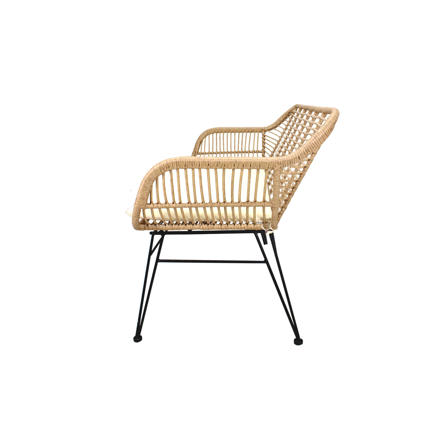 Foto 5 pulgar | Loveseat de Acero y Rattan Mundo In Beige