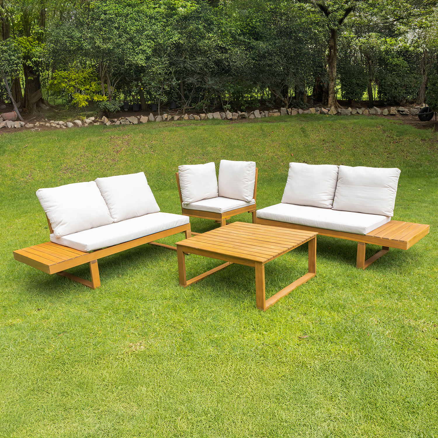 Foto 6 | Set Para Jardín Bossa Lectus Marrón 4 Pzas C/cojines