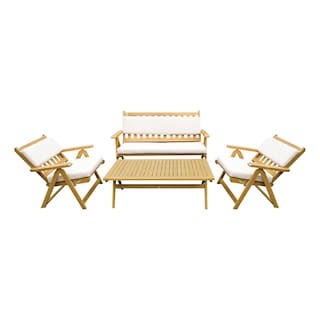 Foto 1 | Set Para Jardín Bossa Folding Marrón 4 Pzas C/cojines