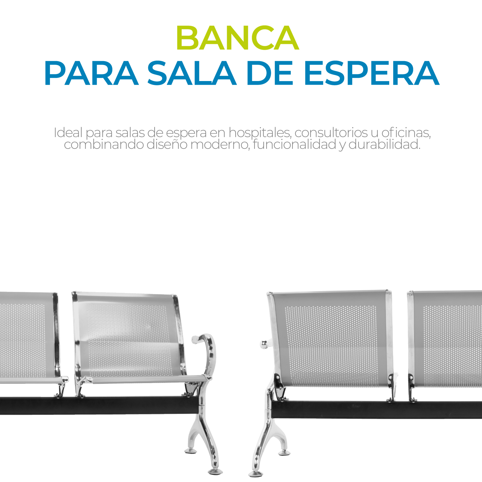 Foto 4 pulgar | Banca Para Sala De Espera 3 Asientos Onof Acero Cromado