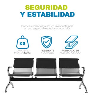 Foto 4 | Banca Onof de 3 Asientos para Sala de Espera con Cubierta