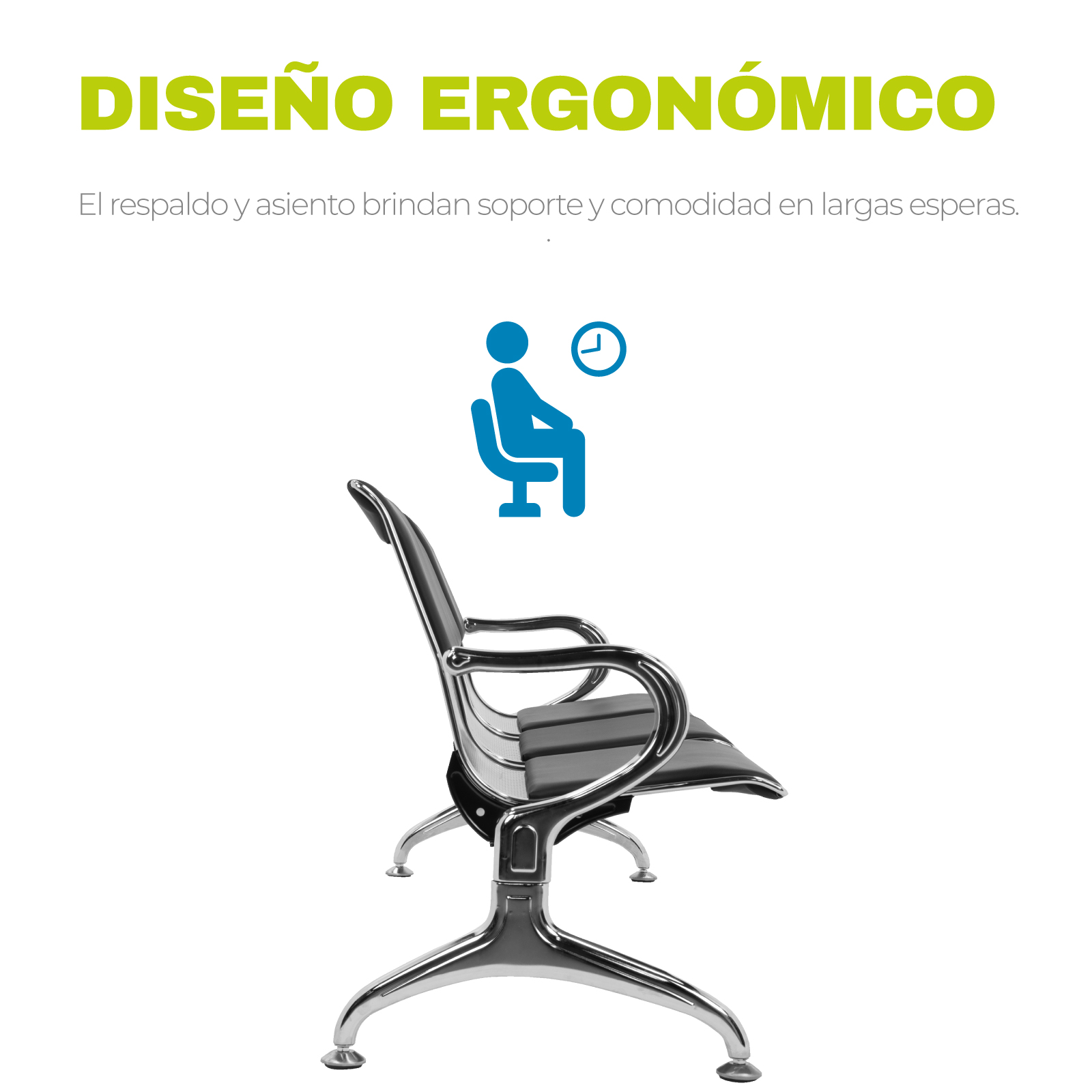 Foto 6 pulgar | Banca Onof de 3 Asientos para Sala de Espera con Cubierta