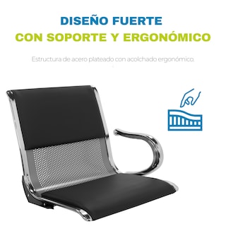 Foto 6 | Banca Onof de 3 Asientos para Sala de Espera con Cubierta