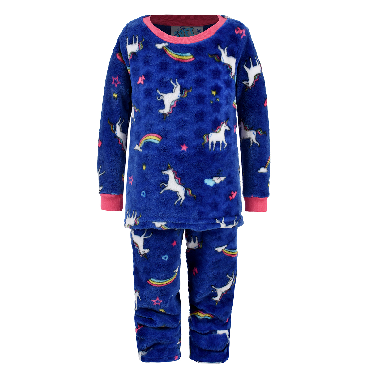 Foto 2 pulgar | Pijama Flannel Beba Unicornios Softwear color Azul