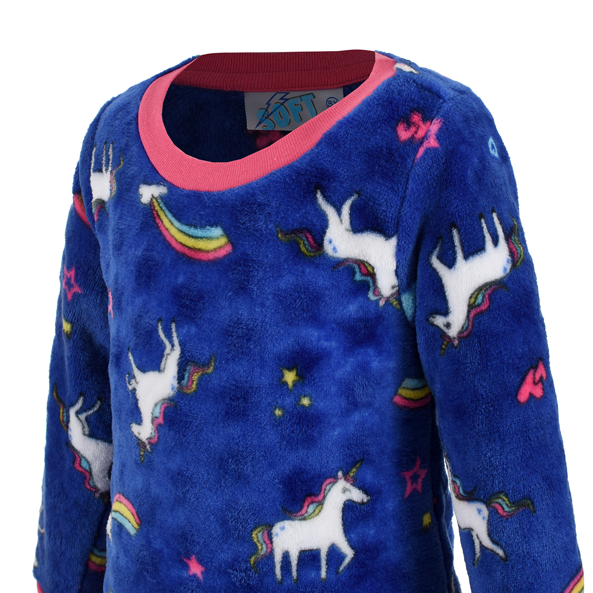 Foto 4 pulgar | Pijama Flannel Beba Unicornios Softwear color Azul