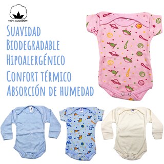 Foto 4 | Pañalero Manga Larga Y Manga Corta Algodón Pack 4 Ecobaby Original