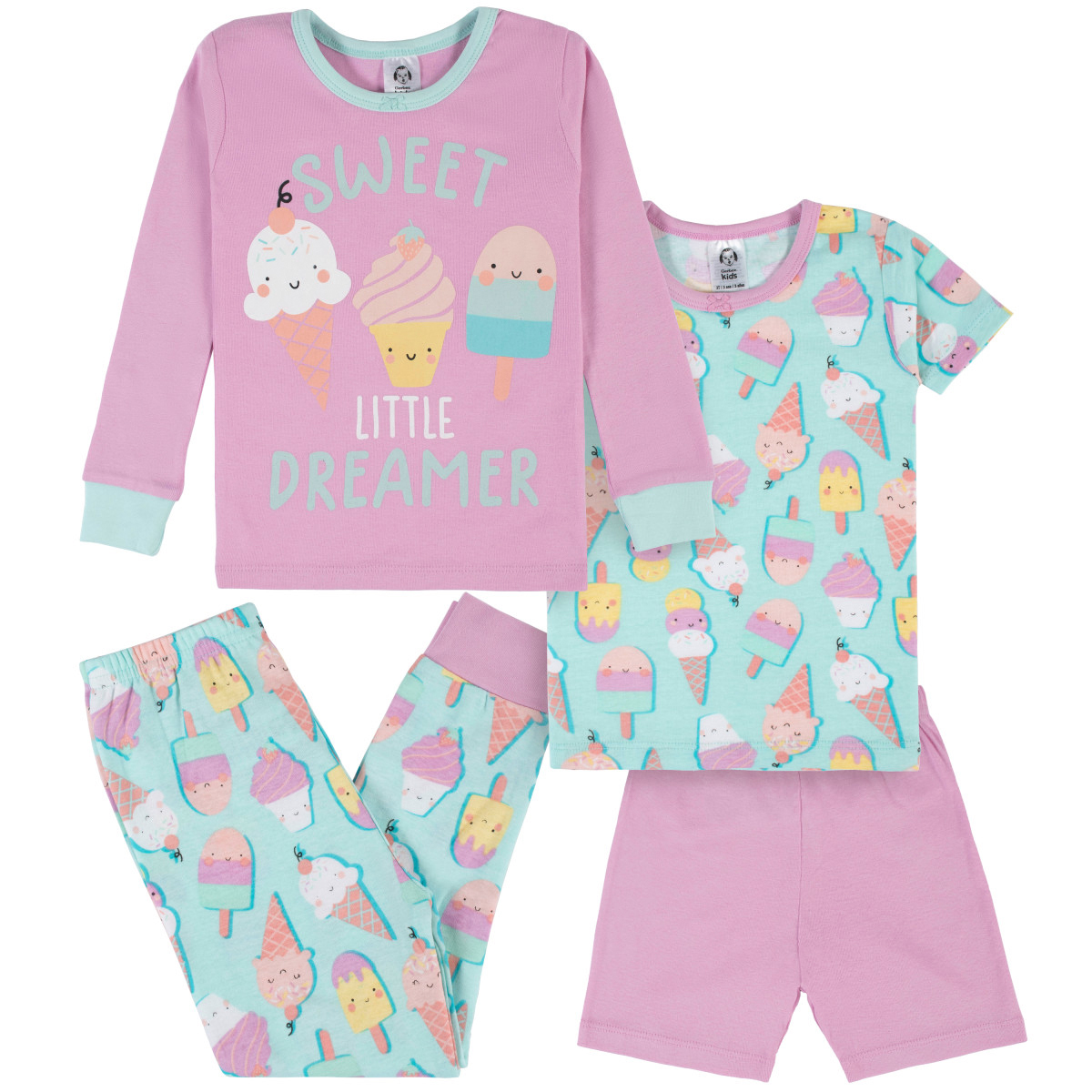 Foto 2 pulgar | Pijama Gerber 4 Piezas Bebe Algodón Rosa Azul 12 A 24 Meses