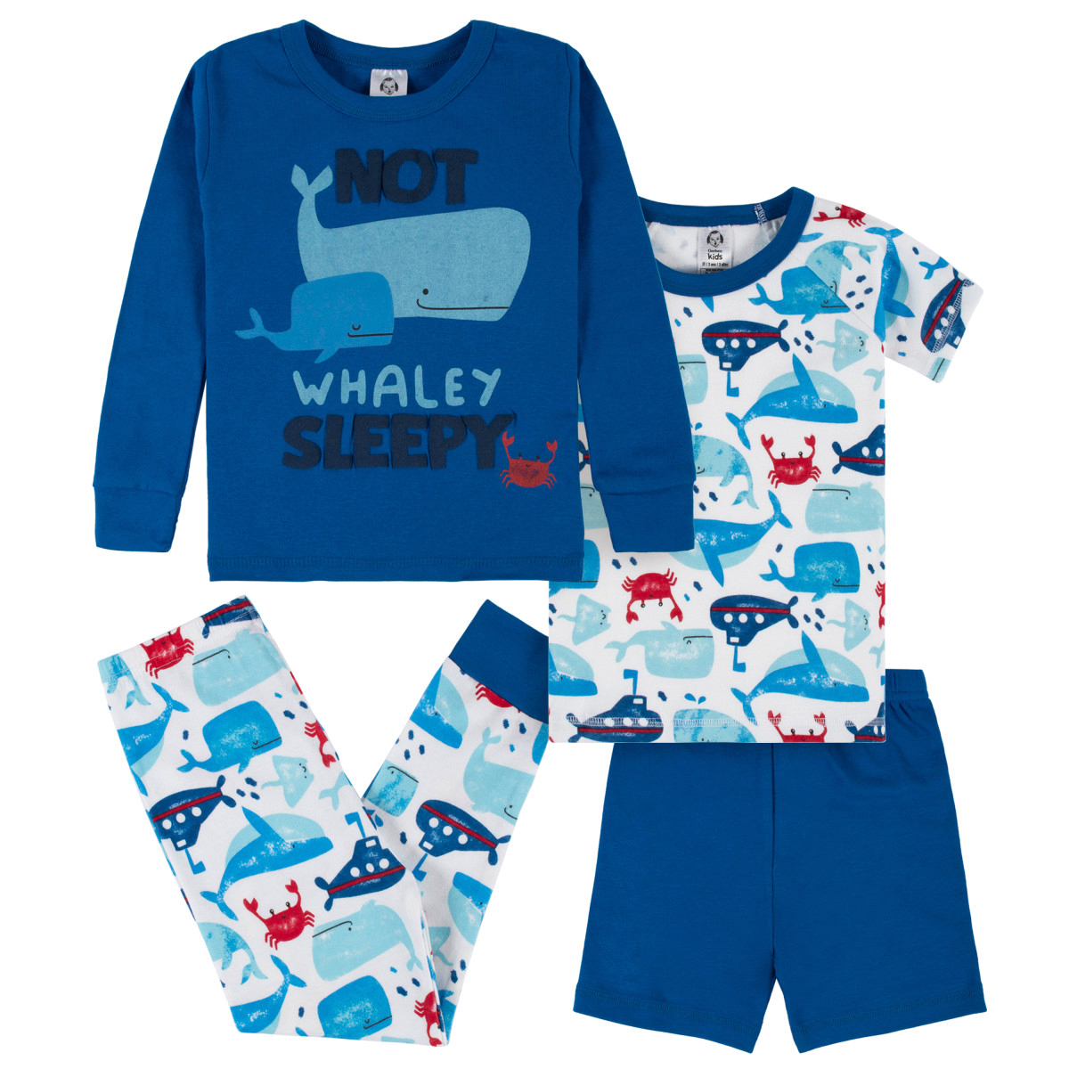 Foto 2 pulgar | Kit Pijama Gerber Azul Ballena Conjunto Bebe 12 A 24 Meses