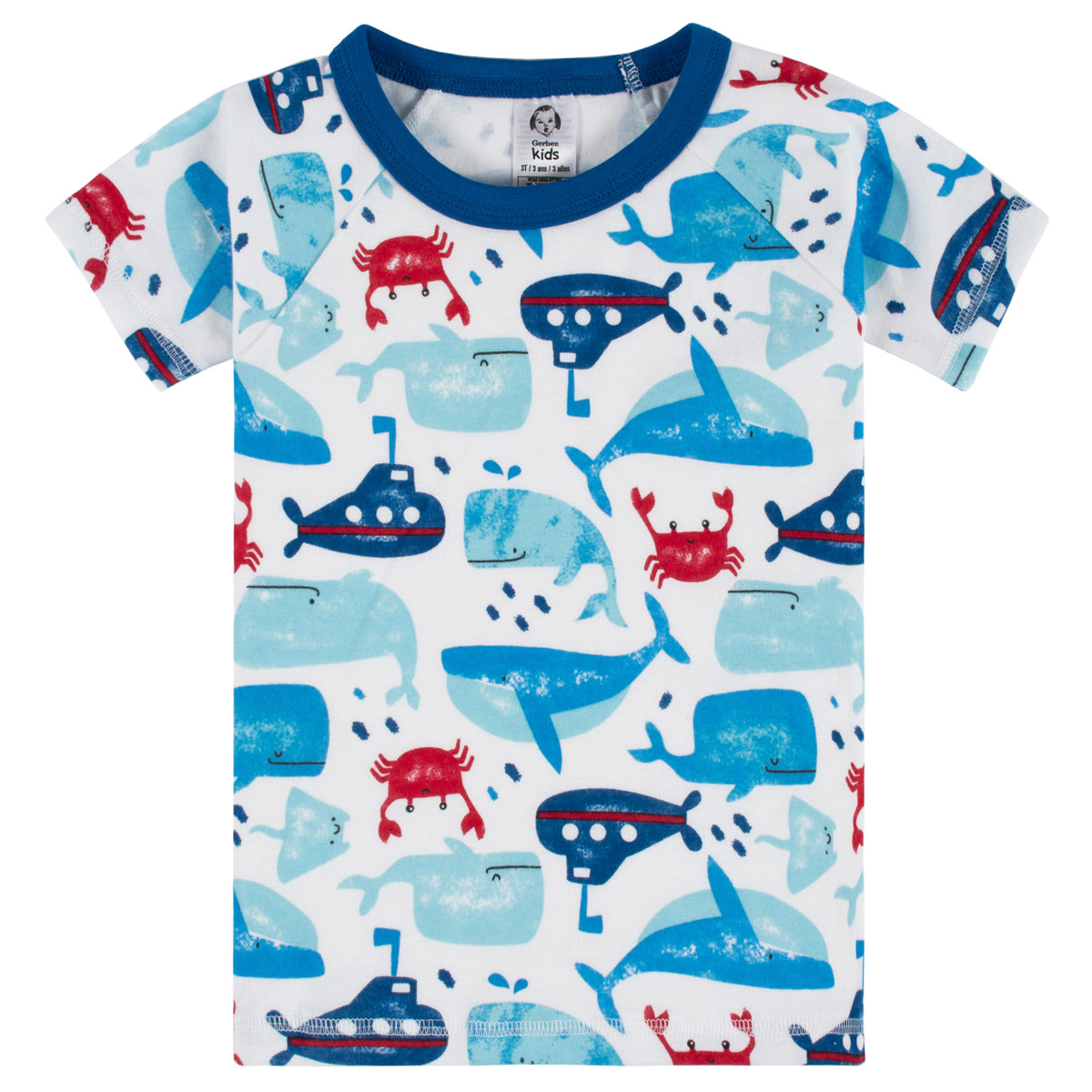 Foto 6 pulgar | Kit Pijama Gerber Azul Ballena Conjunto Bebe 12 A 24 Meses