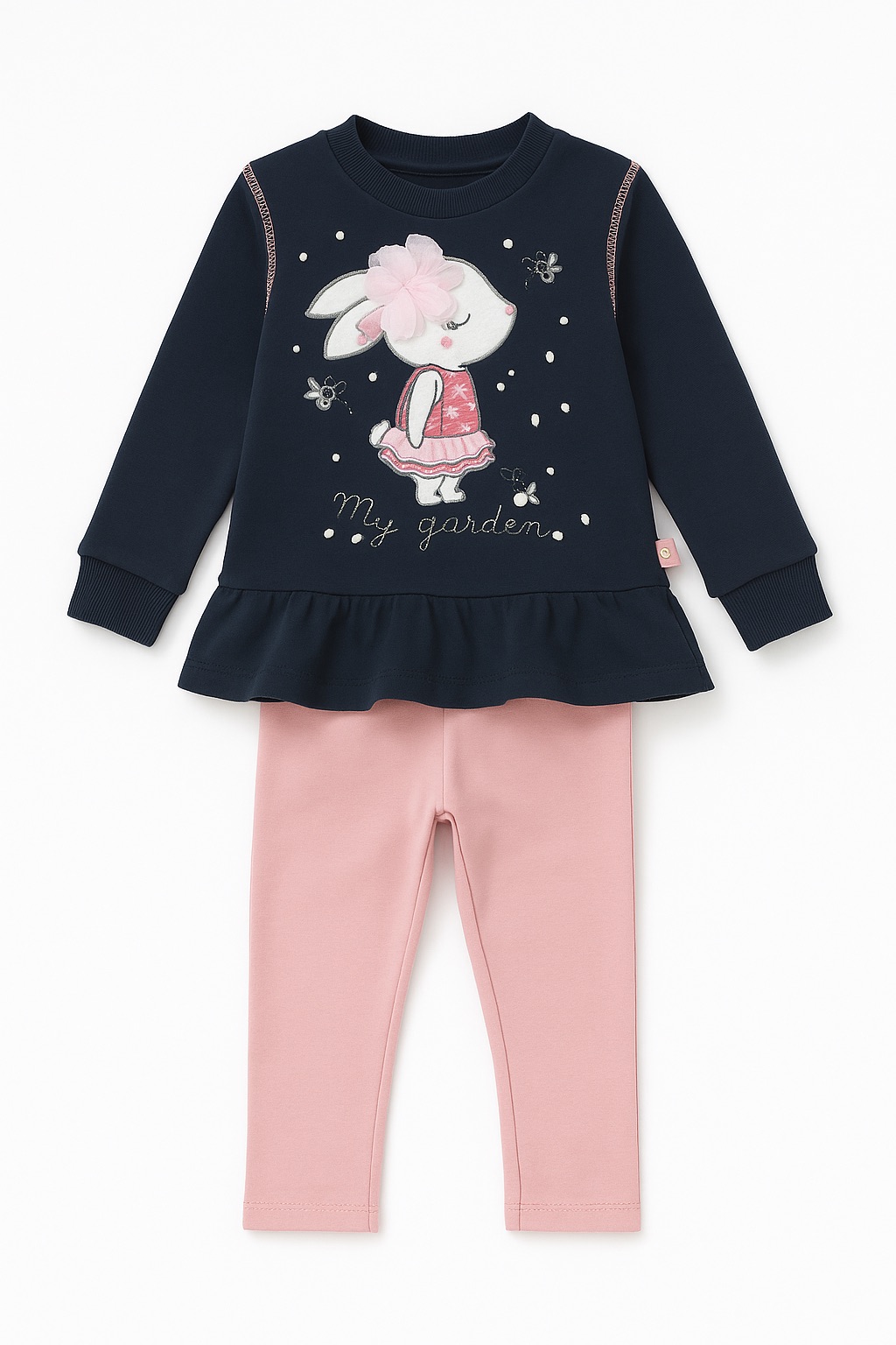 Conjunto Para Niña Chicos Olé 3271 Azul Marino Cómodo 2 Piezas
