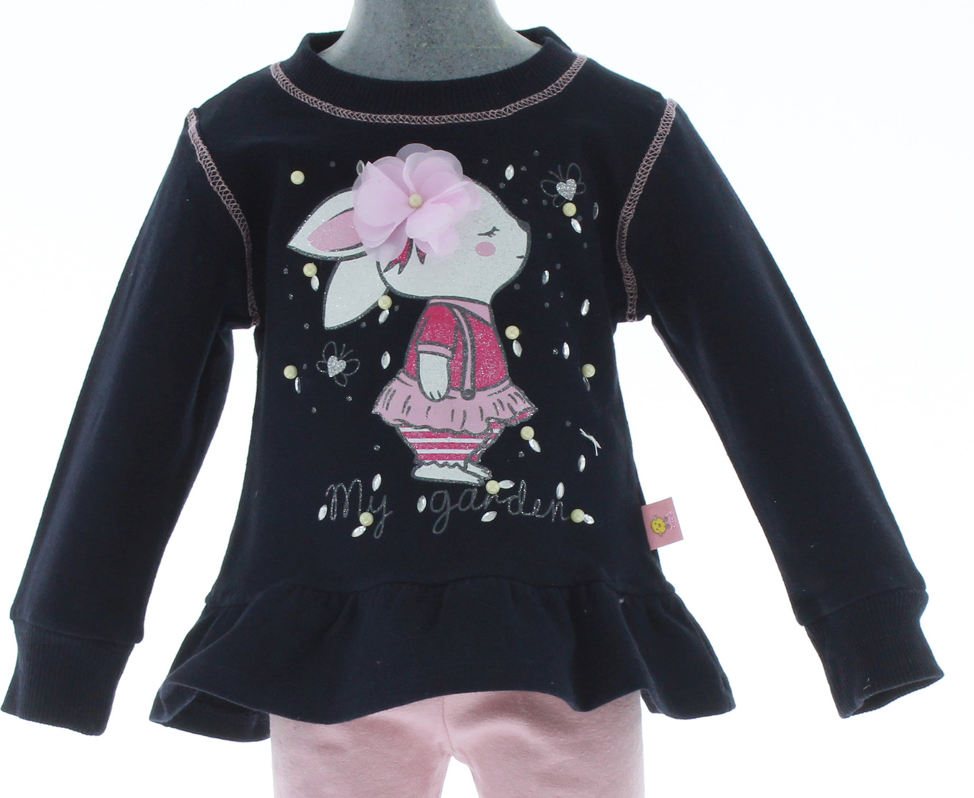 Foto 4 | Conjunto Para Niña Chicos Olé 3271 Azul Marino Cómodo 2 Piezas