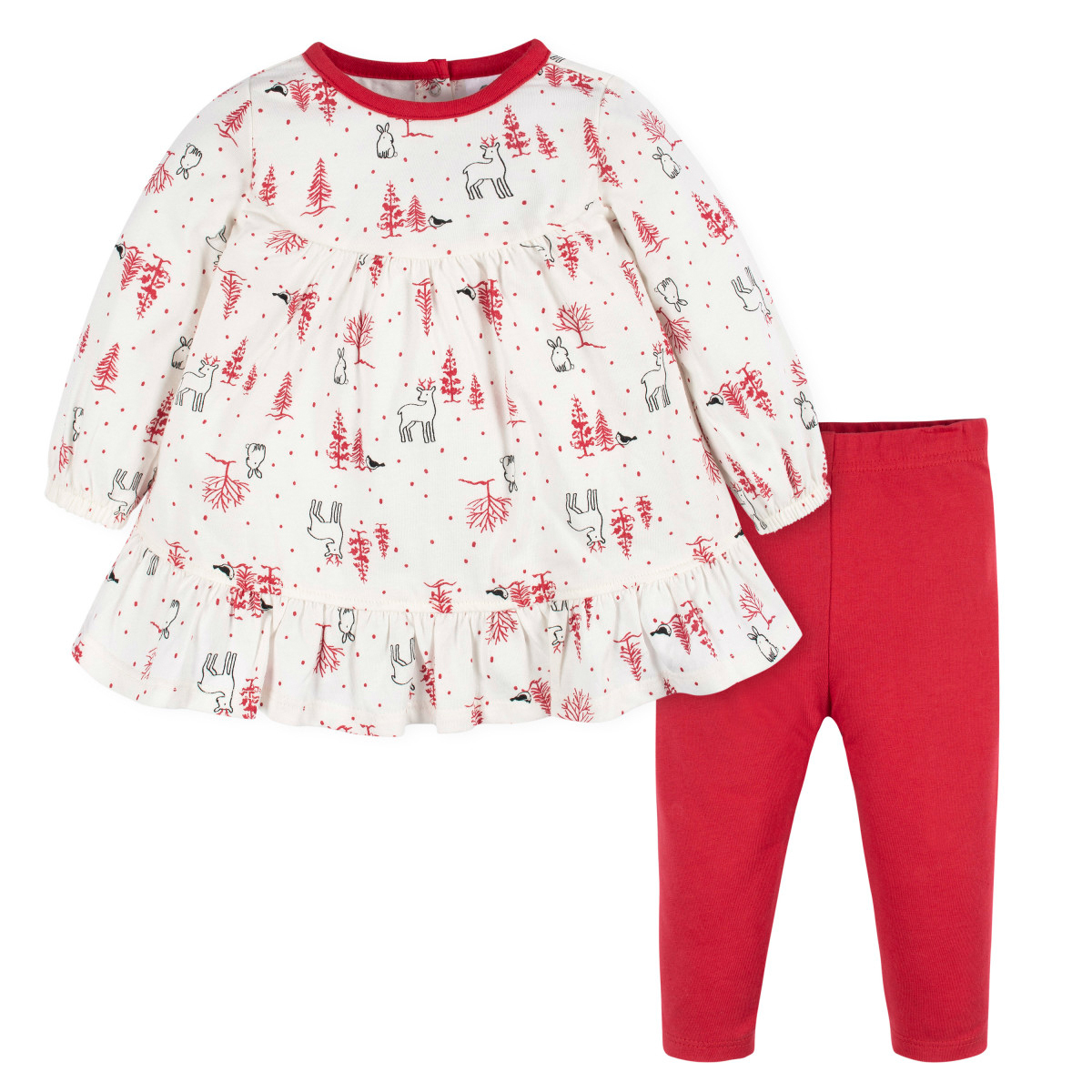 Foto 1 | Conjunto Gerber Ropa Vestido Leggings Bebé Algodón