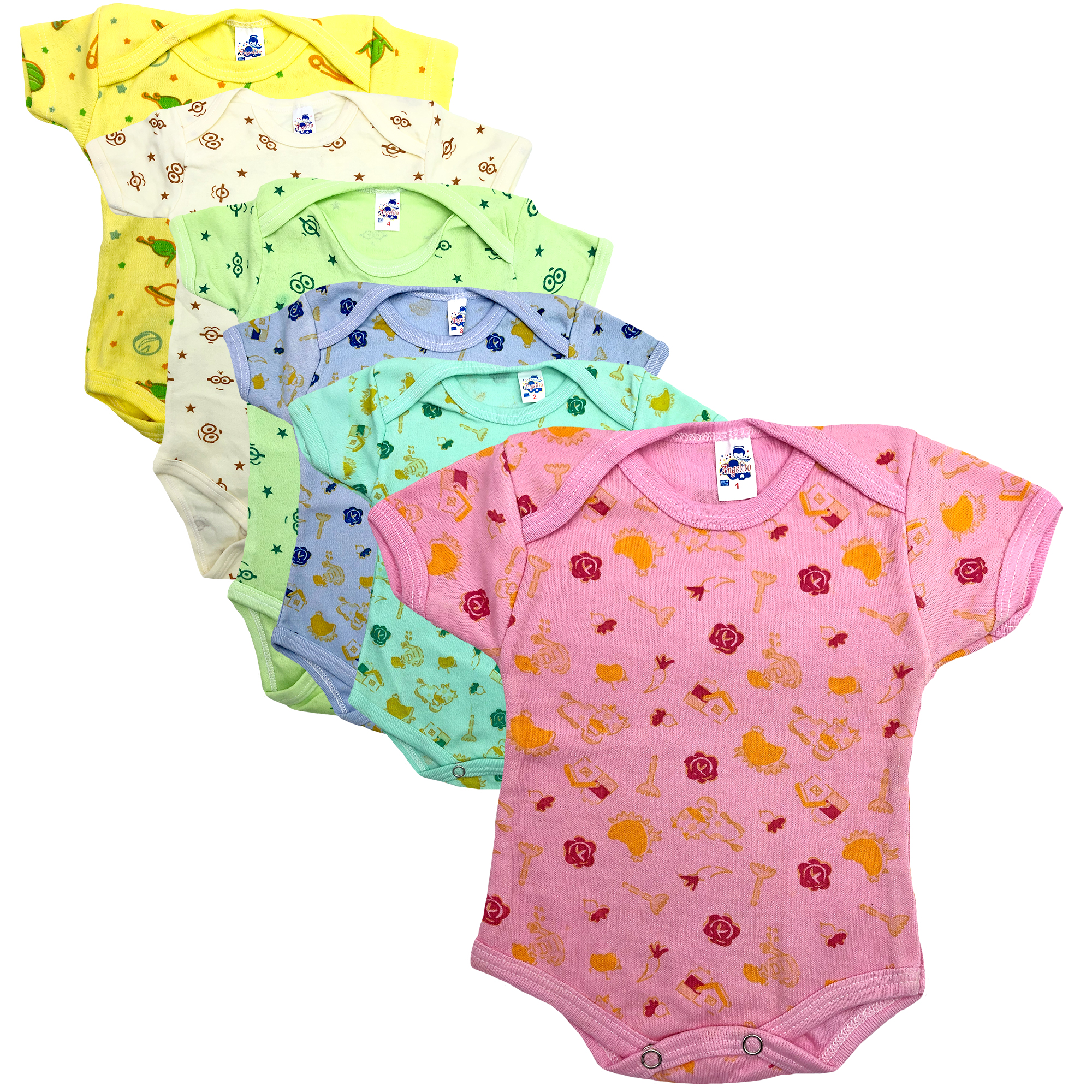 Pañaleros Ecobaby 100% Algodón Multicolor Estampado 6 Piezas