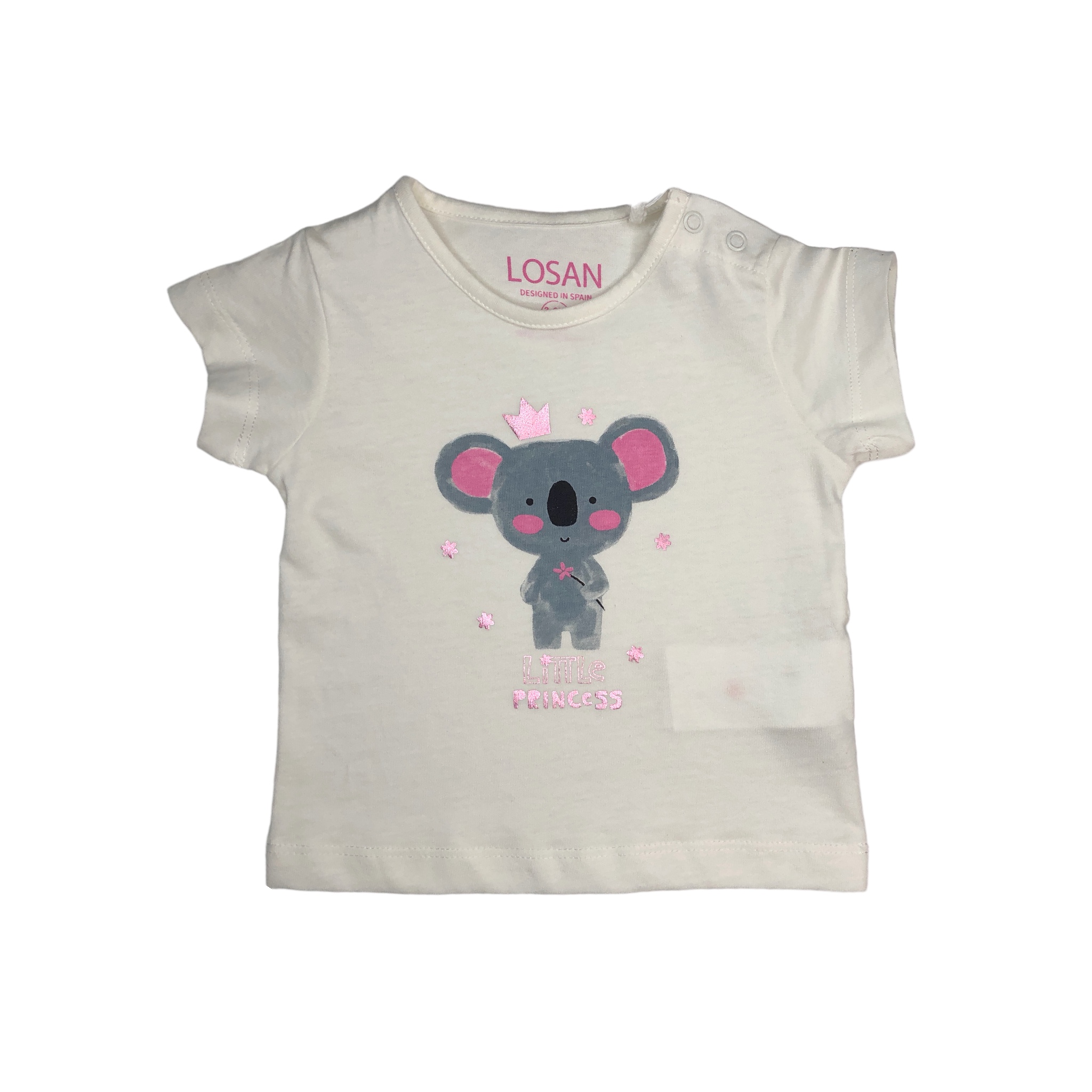 Foto 2 pulgar | Playera Losan Koala Little Princess color Blanco para Bebé Niña