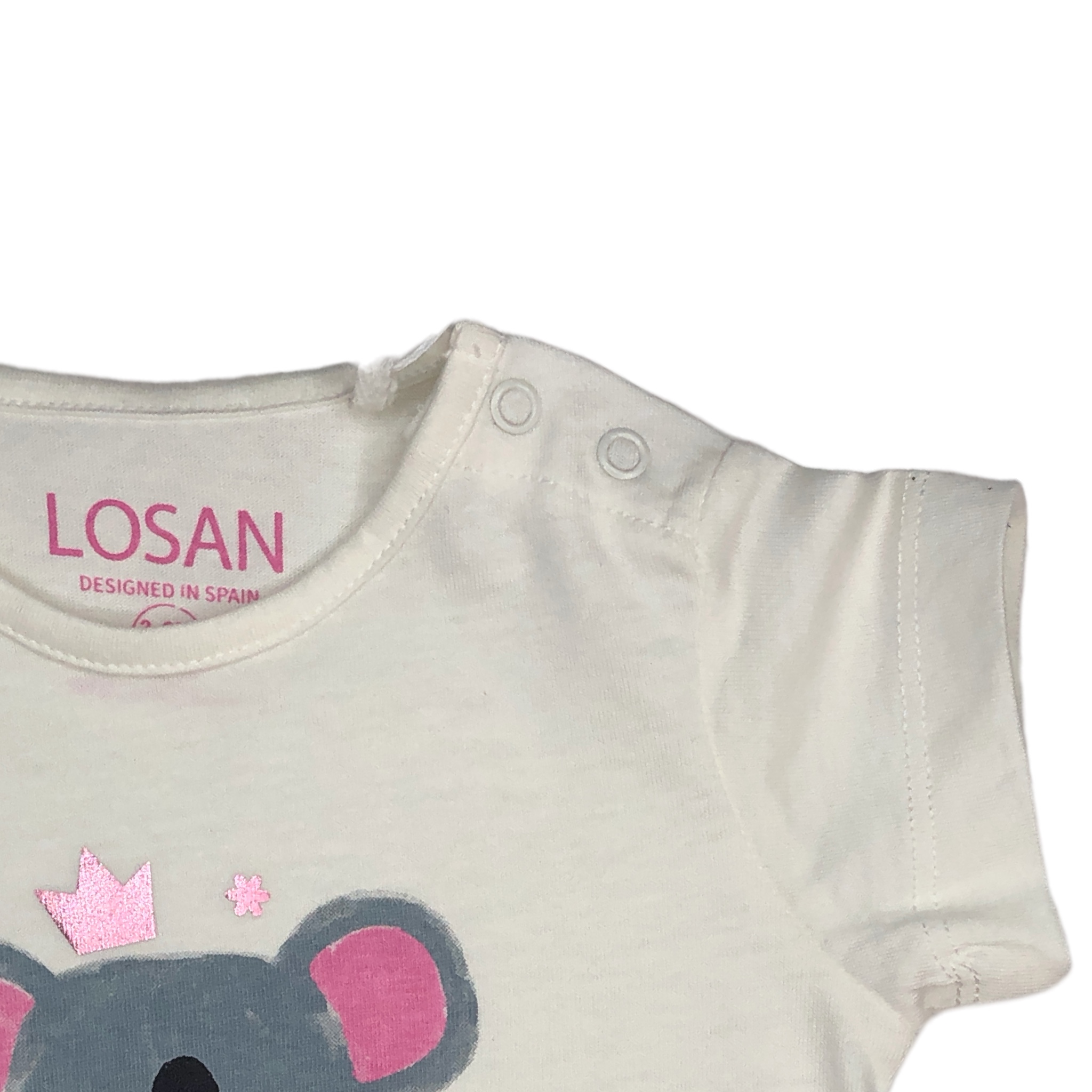 Foto 3 pulgar | Playera Losan Koala Little Princess color Blanco para Bebé Niña