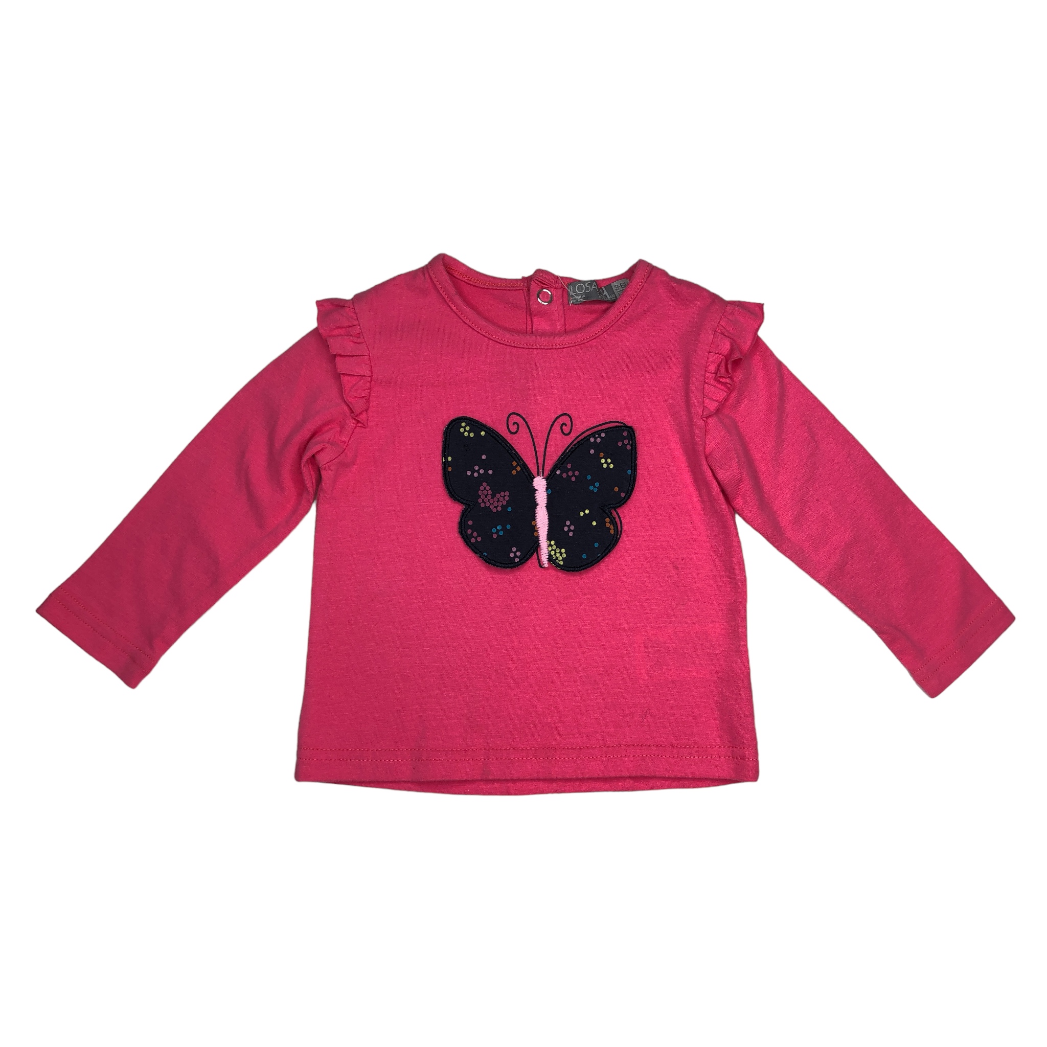 Foto 2 pulgar | Playera  Losan con Parche Mariposa color Fucsia para Bebé Niña