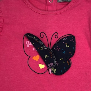 Foto 3 | Playera Losan con Parche Mariposa color Fucsia para Bebé Niña
