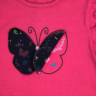 Foto 4 | Playera Losan con Parche Mariposa color Fucsia para Bebé Niña