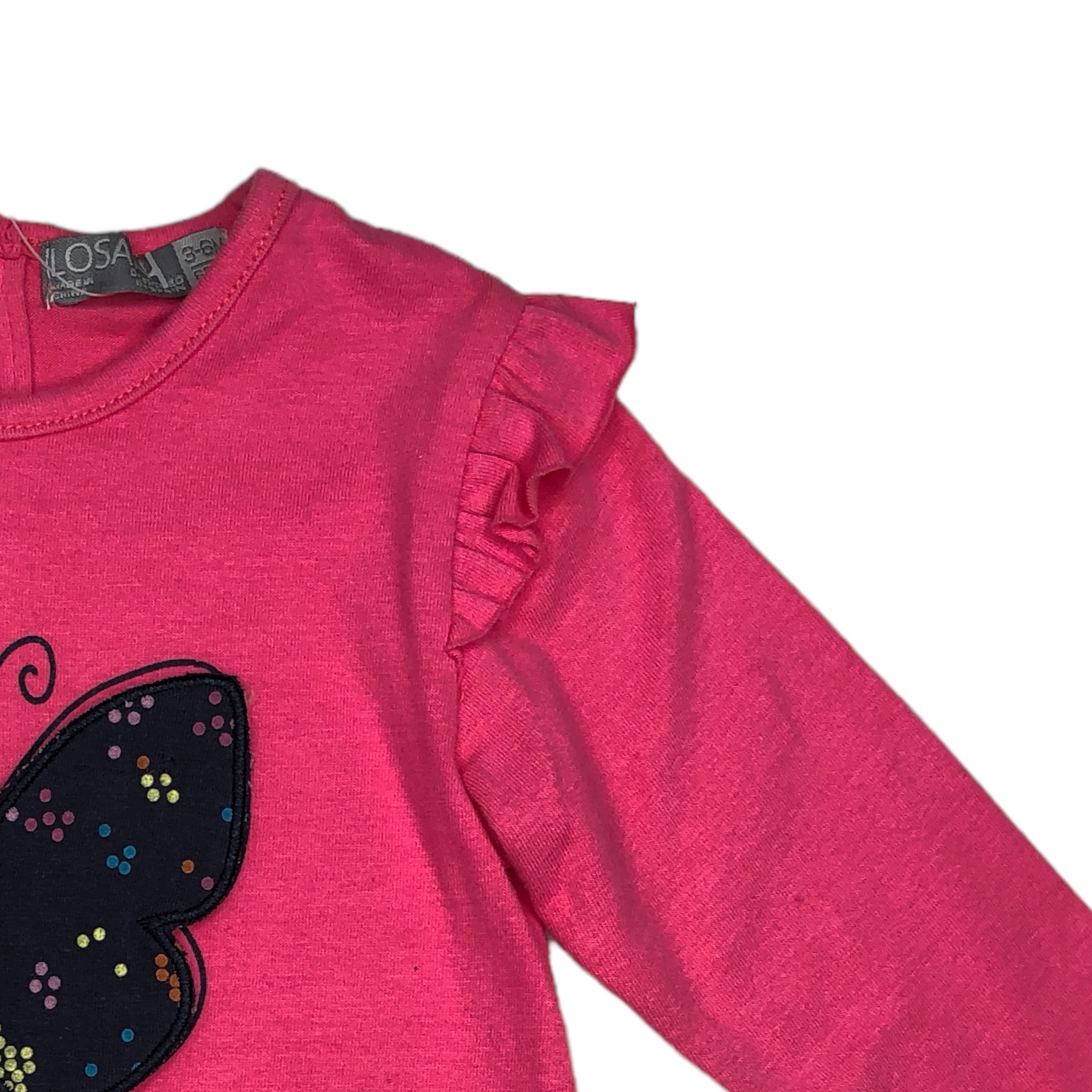 Foto 5 | Playera  Losan con Parche Mariposa color Fucsia para Bebé Niña