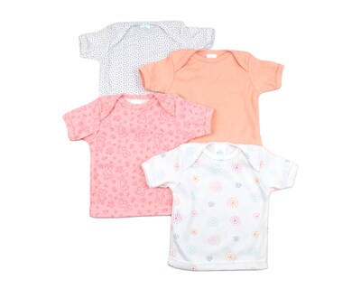Foto 1 | Set De Playeras Para Bebé De Manga Corta Baby Mink Bm18m (4 Piezas) Rosa