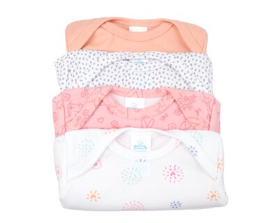 Foto 7 | Set De Playeras Para Bebé De Manga Corta Baby Mink Bm18m (4 Piezas) Rosa