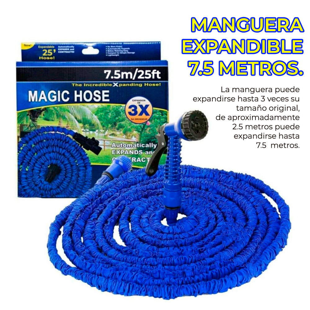 Foto 4 pulgar | Manguera Ele-gate color Azul Flexible Expandible de 7.5 m con Pistola