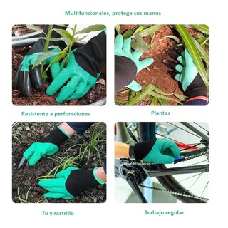 Foto 2 | 2 Pares Guantes Protectores De Jardineras De Jardinería Belug Morado Y Verde