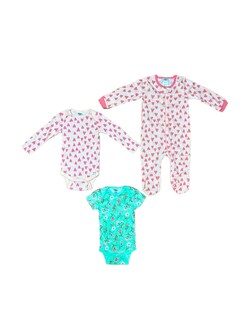 Foto 1 | Kit 3 Piezas Bebé Niña Onesies Pañaleros Y Mameluco Multicolor Op2212hk