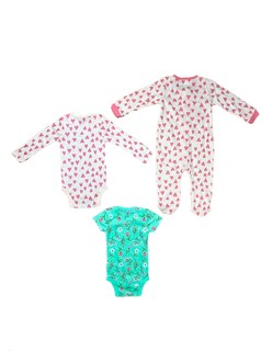 Foto 2 | Kit 3 Piezas Bebé Niña Onesies Pañaleros Y Mameluco Multicolor Op2212hk